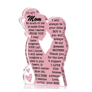 Mom Gifts Christmas Birthday Gift from Son, Mom Birthday Gift Ideas Cool I Love Mom Best Mom Ever Gifts New Mom Single Mom Mama Christmas Easter Mother's Day Gift 2026 Acrylic Plaque Sign