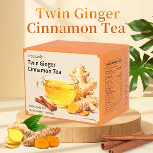 Treecode Twin Ginger Cinnamon Tea: Turmeric, Ginger, Cinnamon. 100% pure natural powder,Wellness Tea, dairy-free, no added sugar. Vegan formula, gluten-free, keto-friendly, caffeine-free. New Year Value Bundle