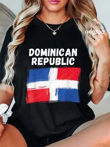 100% Cotton Dominican Republic Flag Grunge Vintage Dominican Flag T-Shirt