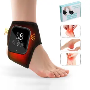 Heated Ankle Brace, Hot Therapy Vibration Massage Foot Pain Relief Device, Relieves Overuse Ankle Pain, Warms & Heats Ankles Effectively, USB Rechargeable Massagers, Magic Heat Compress