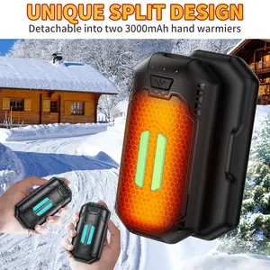 Rechargeable Electric Double Sided Hand Warmer, 2pcs Universal Portable Heater, Warm Hand Warmer for Winter, Heater for Bedroom, Reusable Hand Warmer for Golf, Suitable for Women, Men & Children