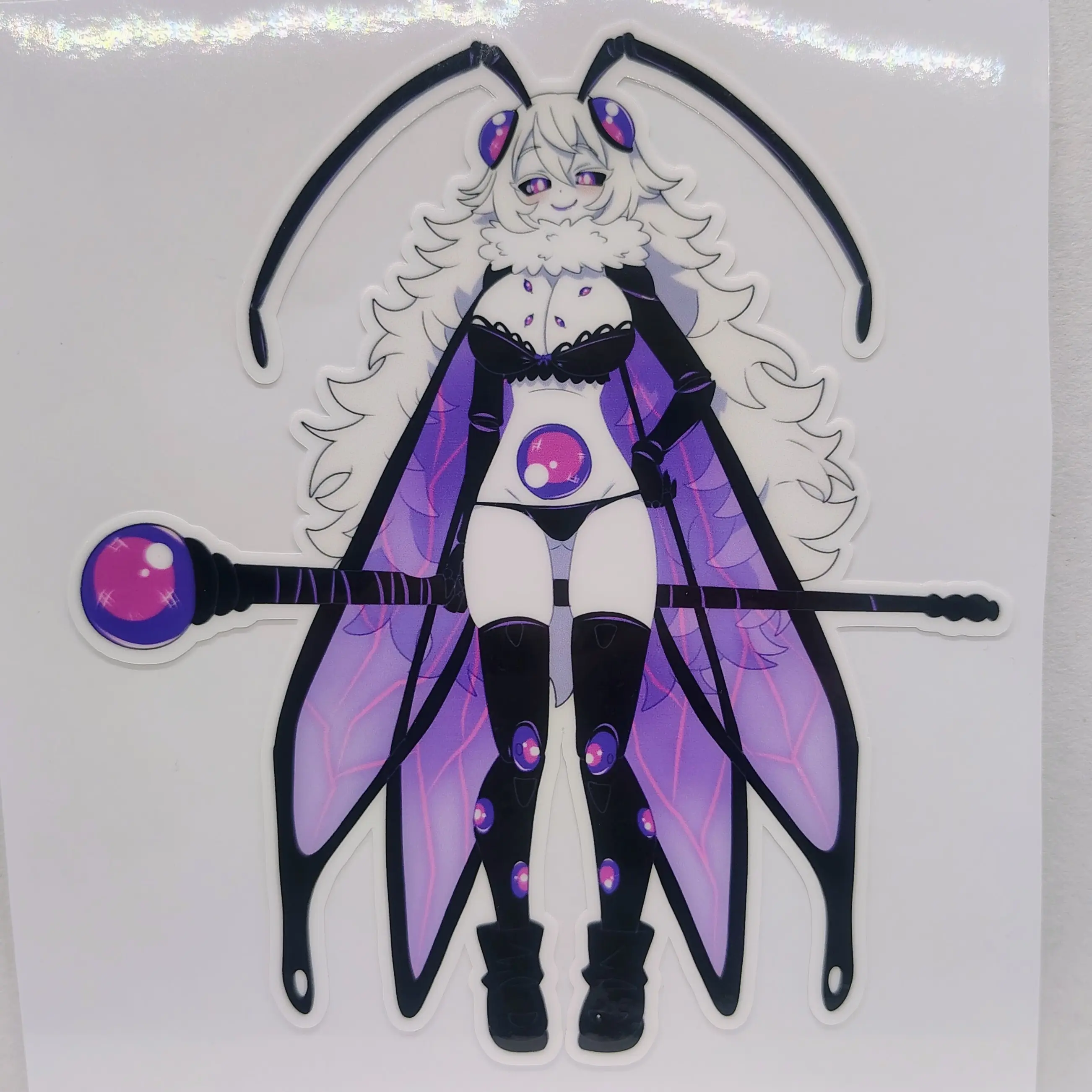 [OC] Viruwa Nightshade the Viral Mothgirl! Water-Resistant Vinyl Sticker!