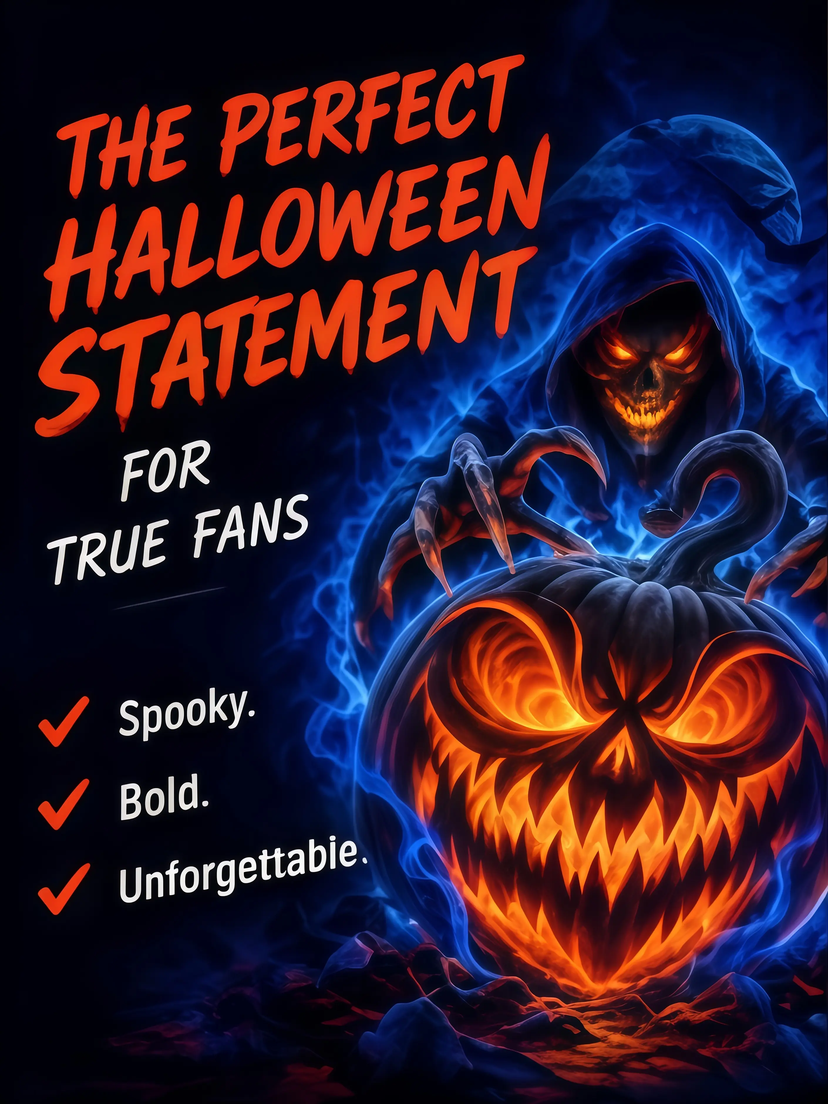 Transform your room for HalloweenDark fantasy grim reaper pumpkin poster wall art decor