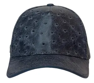Gorra Original  Piel Avestruz  Negro Rustuco