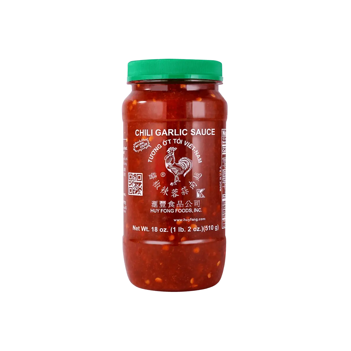 Huy Fong Foods Garlic Chili Sauce 510g - Authentic Vietnamese Sriracha Flavor, Spicy Condiment for All Dishes