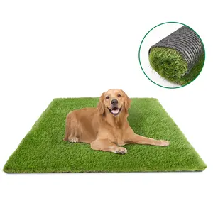 1.38" Artificial Grass Turf Lawn Mat for Pets - Realistic Synthetic Mat with Drainage Holes for Outdoor Use - Durable Rug for Dogs Cats & Festive Decor