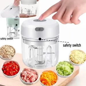 Electric Garlic Chopper, USB Rechargeable Portable Food Processor, 250ML Kitchen Blender, Vegetable Food Chopper, Christmas Halloween Holiday can use, Home Essentials, Household Items, Camping Travel Accessories, Veggie Chopper