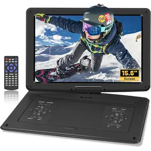 17.9" Portable DVD Player with 15.6'' Large  Screen, 6Hrs Play, DVD Player Portable with Dual Speaker, Last Memory, Support SYNC TV/USB/SD Card, Play  Discs Format Except Blu-ray, Black