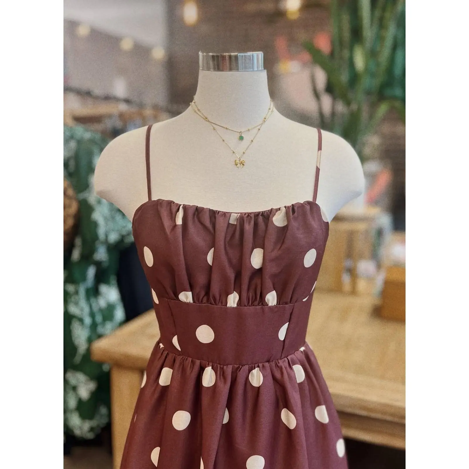 Womens Flying Tomato Wine and Ivory Polka Dot Dress