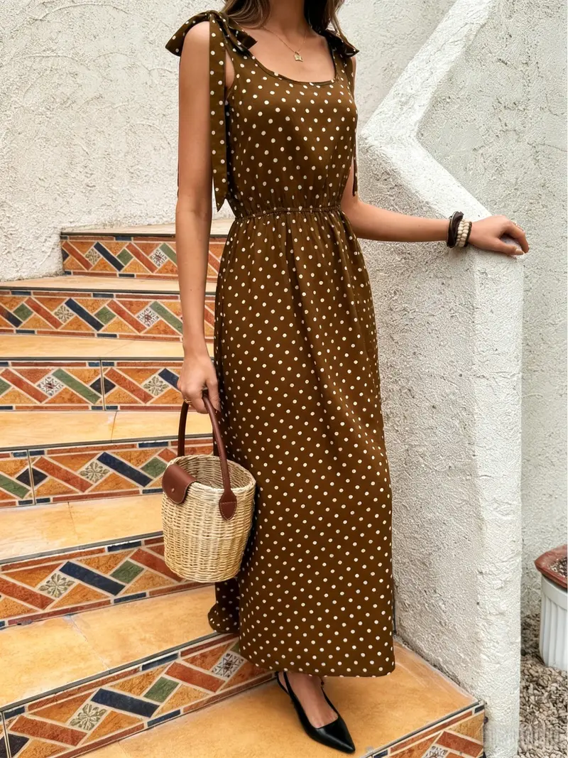 retro brown polka dot co ord - TikTok Shop