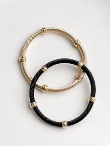 Gold Ring Twisted Stretch Bangle Bracelet