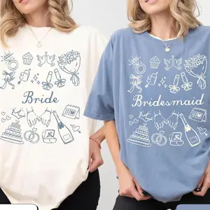 Comfort Colors Bride & Bridesmaid 2026 T-Shirts, Maid of Honor, Getting Ready Outfit, Bridal Party Tee, Custom Wedding Day Party, Group Matching Wedding Shirt, Full Size, Full Color