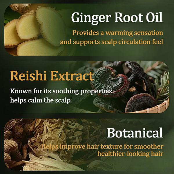 [mothersdaygift & Summervibes] WakeSecret Ginger&Ginseng Herbal Shampoo Anti-Hair Loss & Root Strengthening Weightless Volumizing & Oil Control For All Hair Types & Thinning Hair 10.1 fl oz