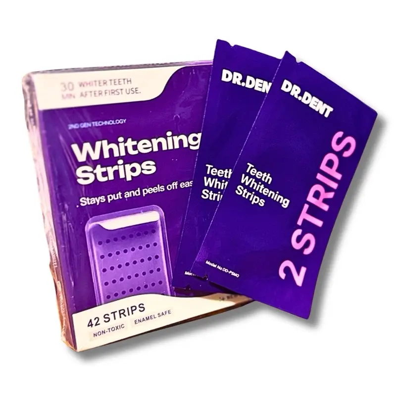 Dr. Dent teeth whitening strips 42 strips non toxic enamel safe Purple Sensitive drdent purple Peroxide-Free