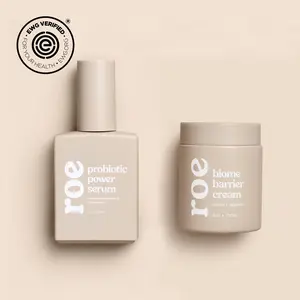 Roe Wellness Probiotic Power Serum & Biome Barrier Cream Set for Soft Glowy Skin - Moisture Skincare Nourishing Soothing