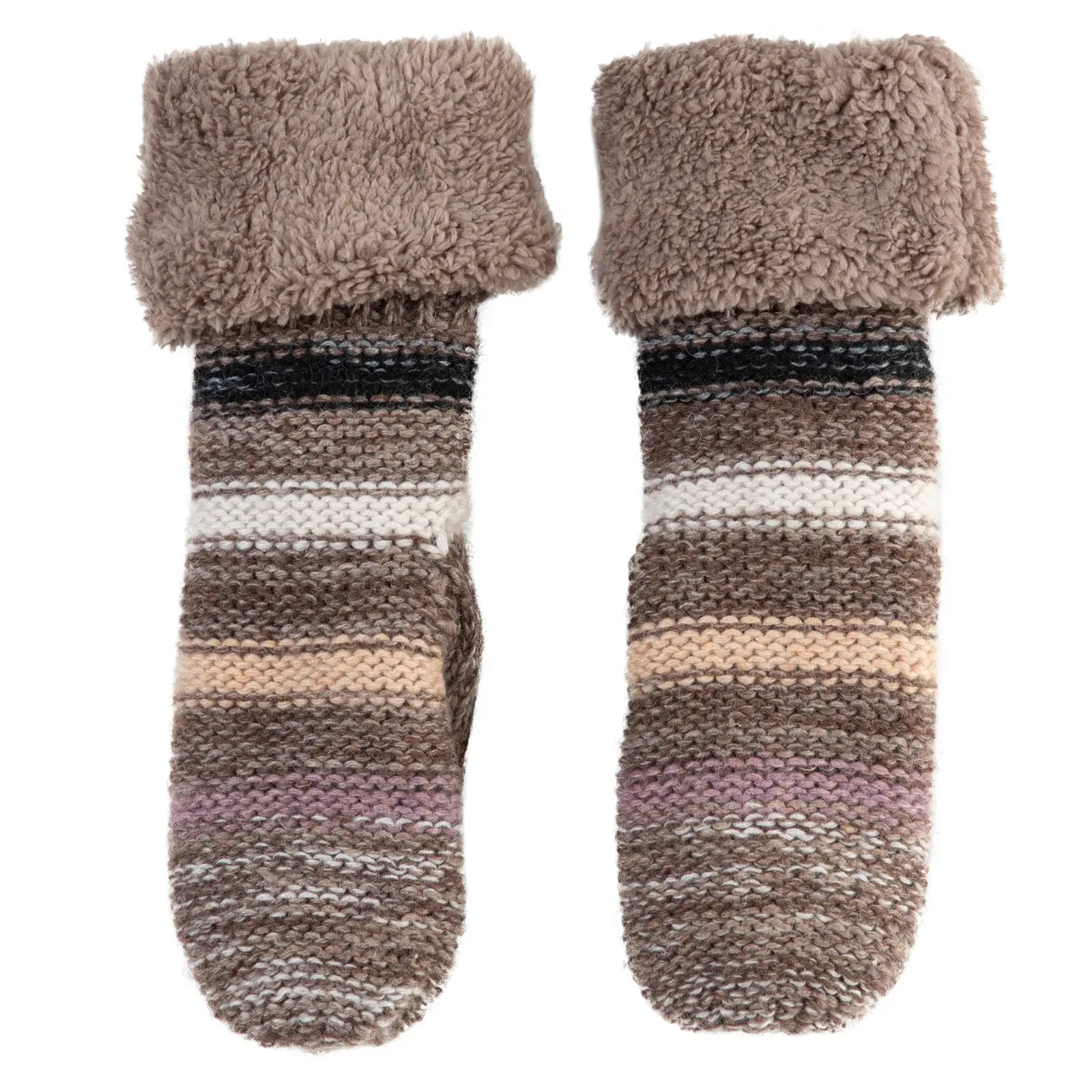 Women's Stripe Knit Mittens