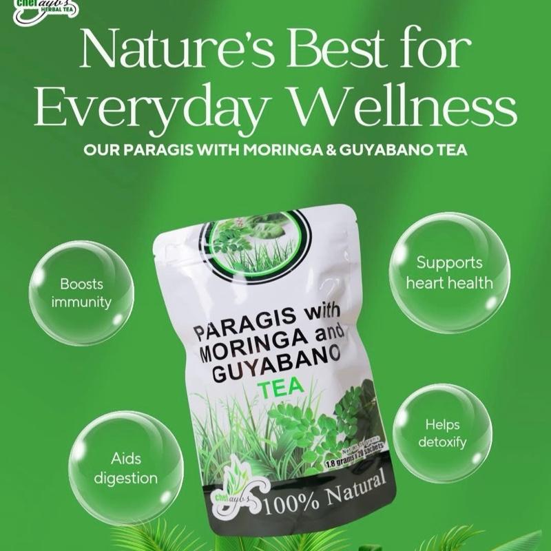 Paragis with Moringa and Guyabano Tea - 20 Sachets (1.8g Each) - Nourishing Herbal Blend for Wellness Support