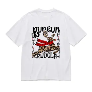 Christmas Run Run Rudolph T-Shirt for Women - Funny Xmas Design Tee, Ideal Gift for Her