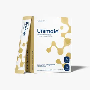Unicity Unimate Yerba Mate Drink — Lemon Ginger - 1 box (30 stick packs)