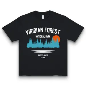 Viridian Forest National Park" Pokemon Retro Graphic Tee for Men/Women, White Oversized Top, Gaming & Outdoor Gift T-Shirt