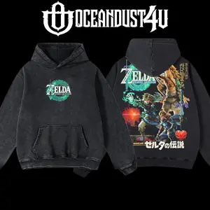 OceanDust4U The Legend of Zelda Tears of the Kingdom Hoodie 100% Premium Cotton Oversized Fit Pre-Washed Unisex Classic Top American Made Menswear