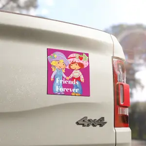Best Friend Birthday Gift Car/Fridge Magnet, 'Friends Forever' Strawberry Shortcake Decor, Fridge or Car Accessories, College Dorm, Roommate,