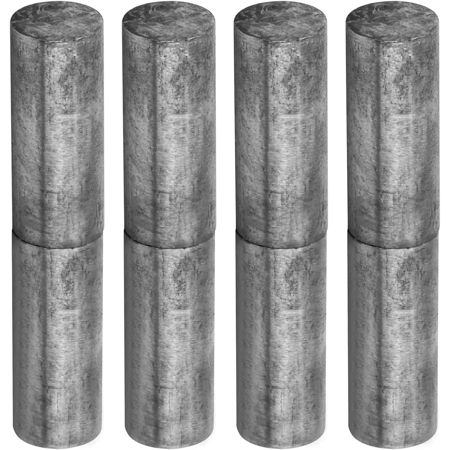 4-Pack Unfinished Q235B Carbon Steel Weldable Barrel Door Hinges, 5-1/8 x 1 Inches Weld-On Bullet Hinges with 360° Rotate for Trailer Ramp, Swing Gates