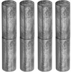 4 Pack 5-1/8" x 1" Weldable Barrel Hinges, Heavy Duty Weld On Bullet Hinges for Trailer Ramp Gate, Carbon Steel