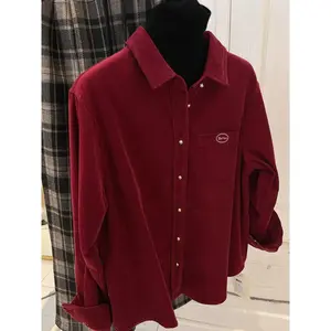 No.1 New Christmas Red Corduroy Brushed Shirt Coat Women's Autumn and Winter Bandage Dress Shirt French Style Long Sleeve Top Winter knitted shirt drawstring shirt vintage tops