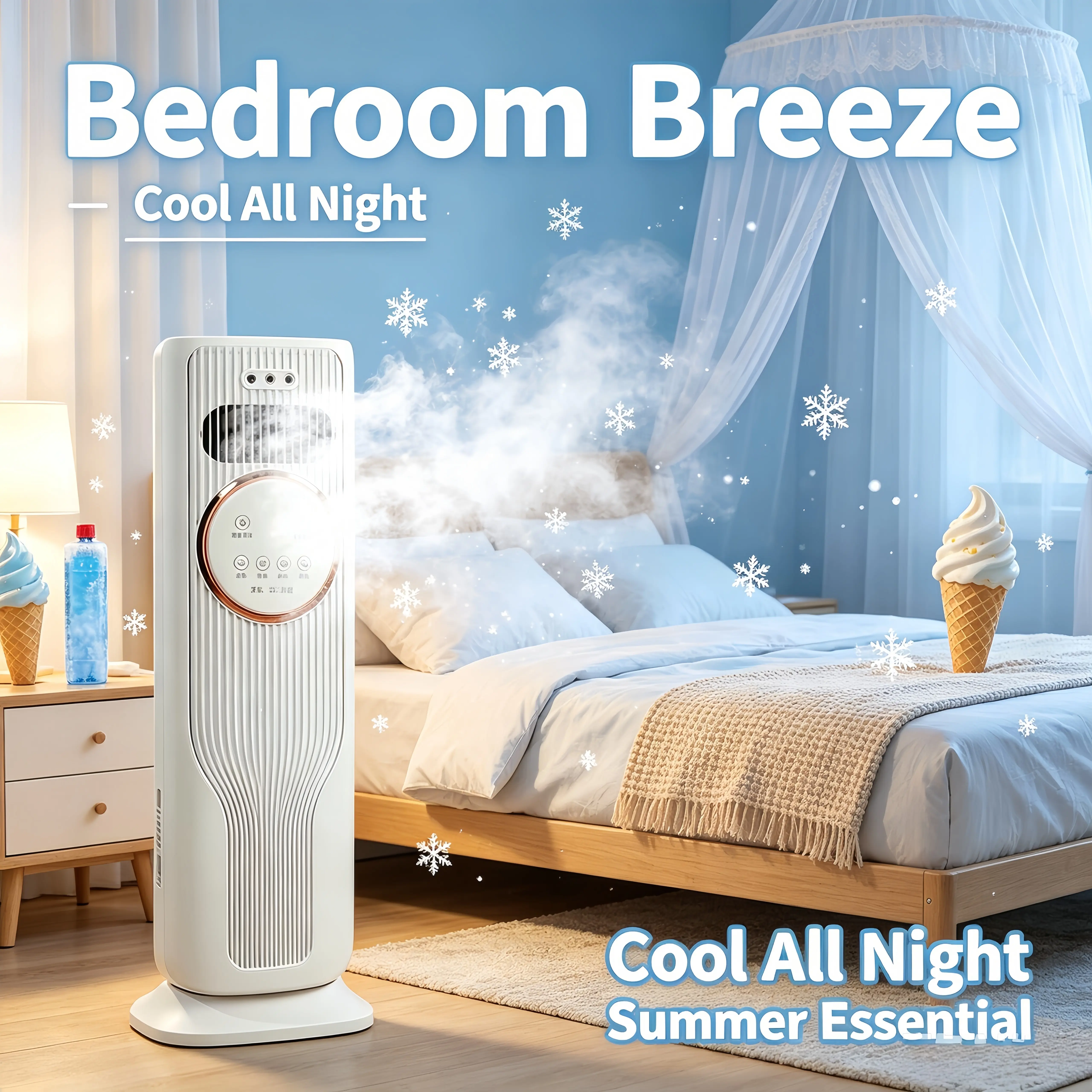 2-in-1 Bladeless Dual-Mode Fan Heater-Cooler, Quiet Oscillating Floor-Mounted Tower Fan with Fast Cooling-Heating, Office Household Appliance with Functionality and Style, Ideal Housewarming Gift, Perfect Holiday Housewarming Gift, Bedrooms And Offices