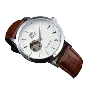 Men's ORIENT2026 Lion Mechanical Watch, Brown Leather Strap, High-Quality Automatic Movement, Hot-Selling Wardrobe Piece for Casual & Formal Wear