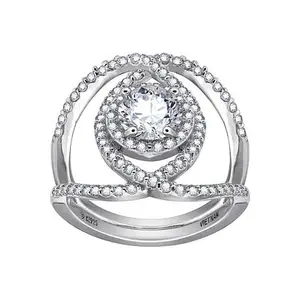 Radiance by Absolute™ 3.64ctw Round Halo Crossover Ring