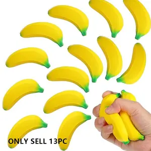 13 Pcs Mini Banana Stress Relief Toys, PU Stretchy Decompression Squeeze Balls, Anxiety Relief Fidget Toys for Adults Kids, Classroom Prizes Birthday Christmas Gifts, Party Favors Easter Basket Fillers, Anxiety Relief Products, Stress Relief Fidgeting