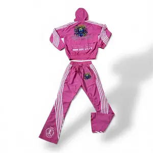 Women's Medusa Pink Track Suit with Hooded Jacket and Matching Pants