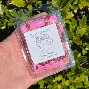 Goddess Aphrodite Offering Ritual Bohemian Rose Wax Melt St Valentines Day Altar Glamour Magick Greek Deity Gift Devotional Self Love Beauty Spell Candle