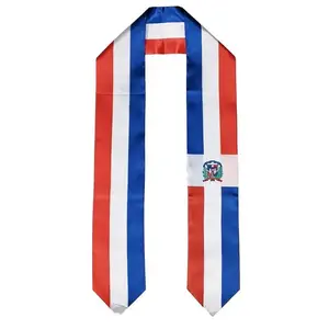 Dominican Republic Flag Graduation Stole, Sash, Scarf, Gift, Students, High Quality, High School, College, Scarves, Adults, Men and Women, SatinGift