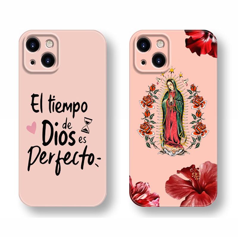 God's Timing Is Perfect Spanish Quote Phone Case for iPhone 17 Pro Max 16 15 Plus 14 13 12 Series Full Camera Lens Protection Shockproof Drop Resistant Durable Bible Inspired Verse Suitable for All People.Religions.Faiths anti-fall mobile phone case
