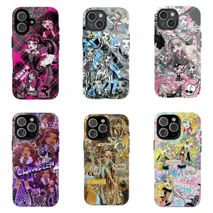 Monster High Collage Pattern Spooky Cute Doll Y2K Goth Aesthetic Nostalgic Fan Merch Edgy Animation Graphic Durable Cover For Apple iPhone 17 Pro Max 16 15 14 13 12 11.