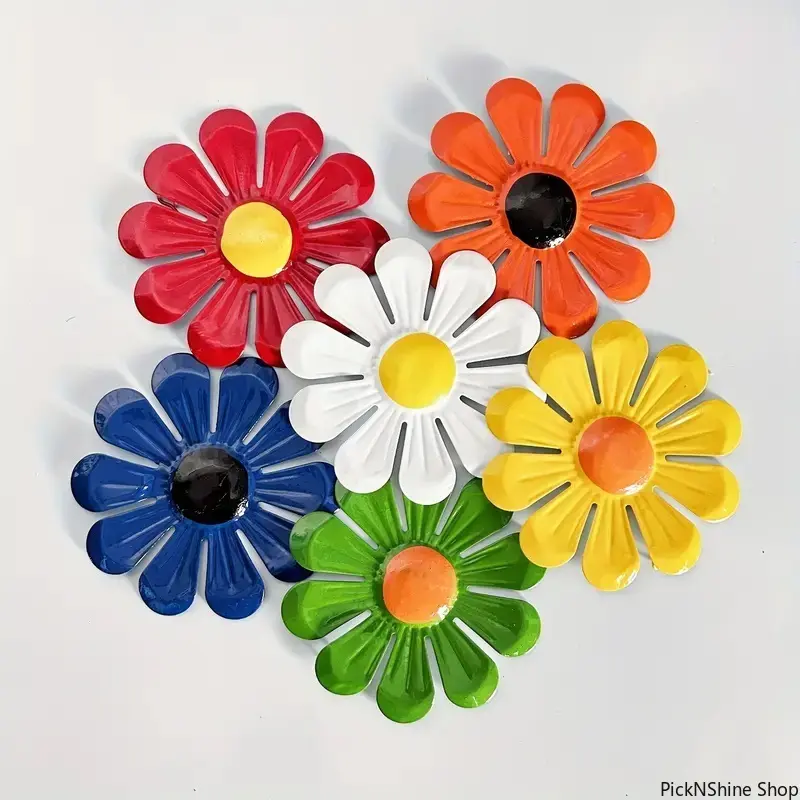 Metal Sunflower Wall Art Decor - Weatherproof Iron Craft Ornament for Outdoor Garden Patio, Home Exterior Fence