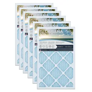 Cabana Air Filters 6 Pack HVAC Furnace Air Filters, MERV 11, 14 x 25 x 1, White