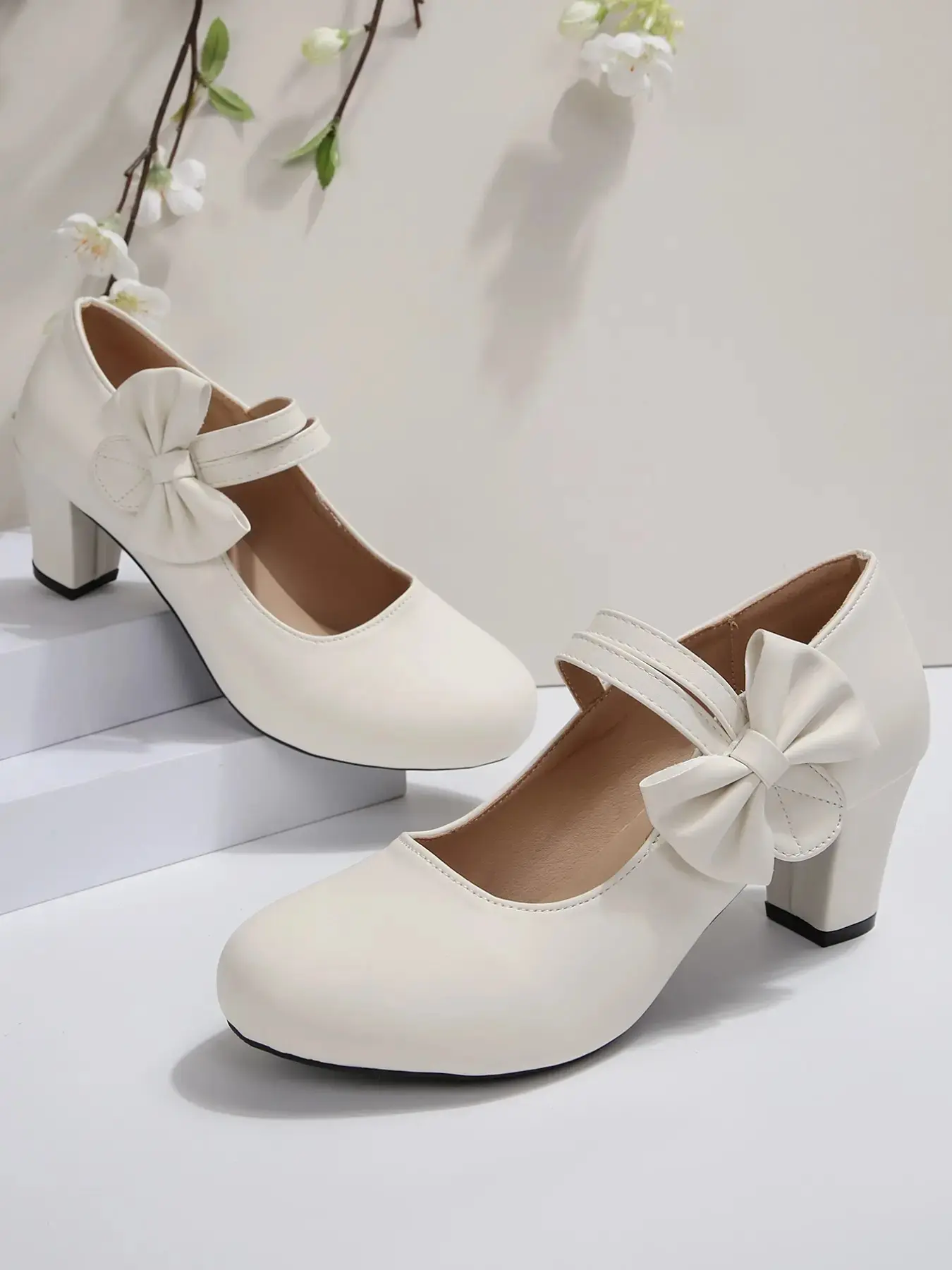 2026  Women's Classic Mary Heels, 6cm Comfortable Chunky Heel, Round Toe Design, Bowknot, Suitable Business Meetings, Parties, Weddings, Office Shoes