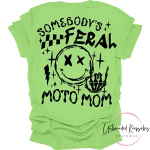 Somebody's Feral Moto Mom Graphic T-Shirt