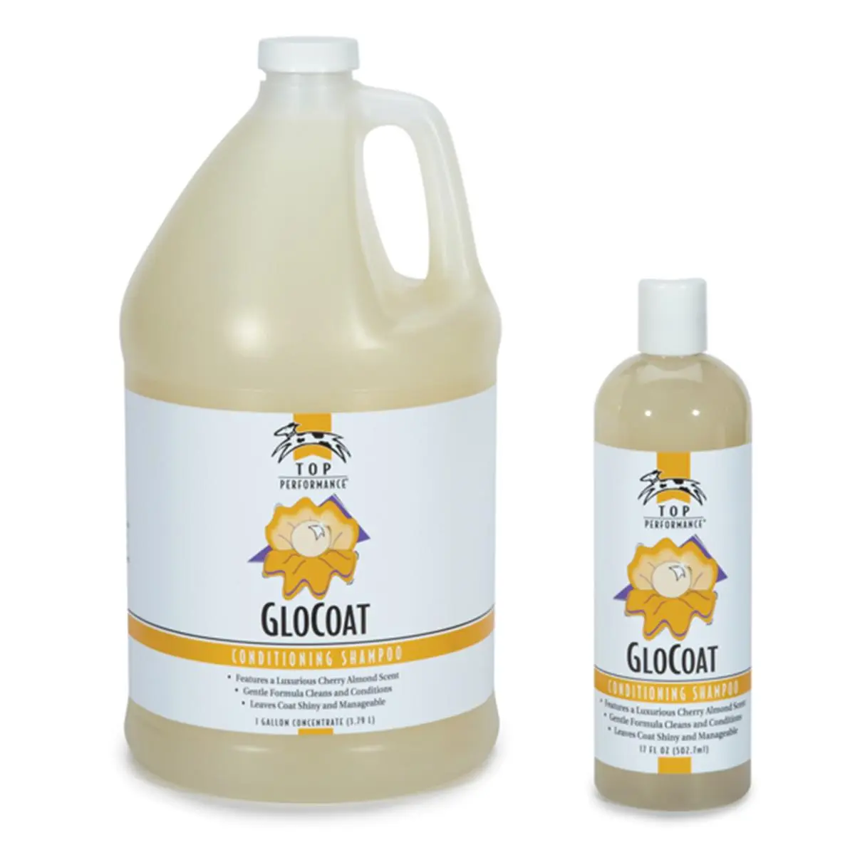 212 MAIN TP GloCoat Conditioning Shampoo, 17oz - Luxurious Cherry Almond Hypoallergenic Top Performance Pet Shampoo for Dogs & Cats, with Coat Softness, Static Control, Tangle Removal