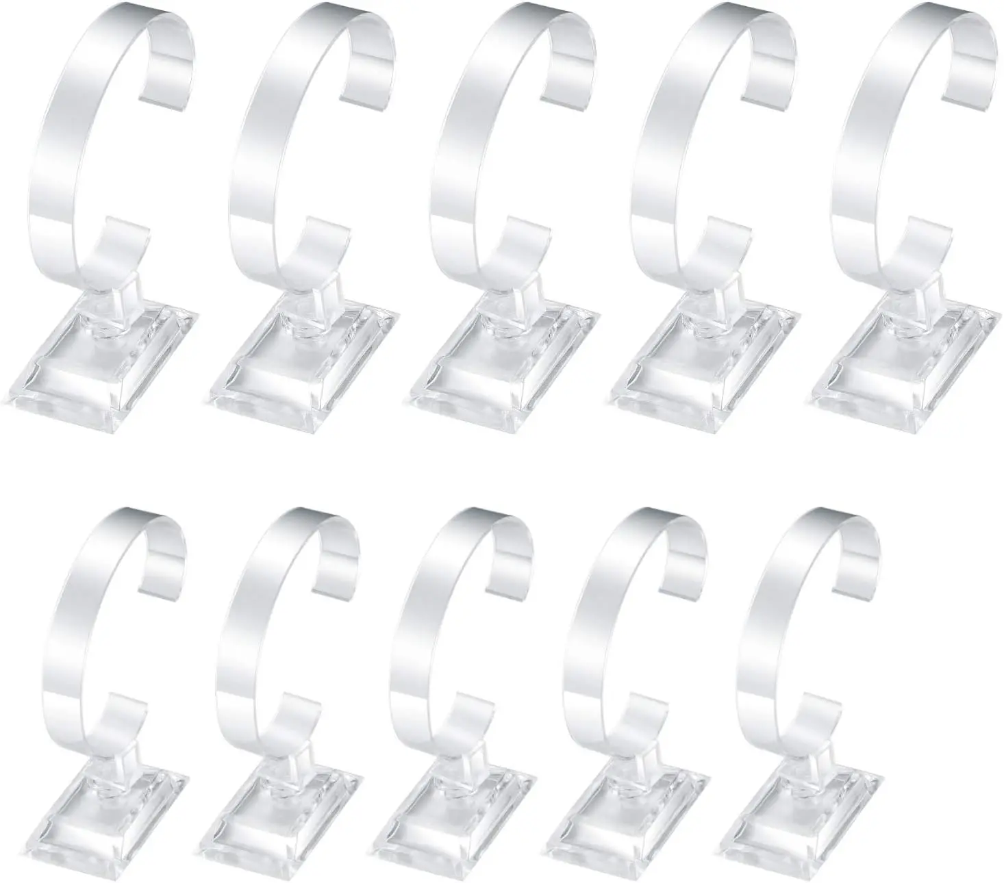 10 Pcs Watch Display Stand Holder,plastic watch display holder | single watch stand,4 inch/3.5 inch Clear Plastic Watch Display Stand Rack, Round Transparent Bracelet Stand Holder