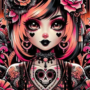 5D DIY Full Drill Round Diamond Painting - Diamond Art Kit Sugar Skull Pattern Mosaic, Canvas - DIY Decorative Painting, Home Wall Decor, Suitable for Halloween, Christmas, Birthday and Anniversary Gifts, Diamond Painting Kits