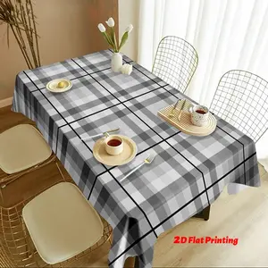 Rectangular Tablecloth with Checkered Pattern, Everyday Home Tablecloth for Spring, Ideal for Kitchens, Dining Rooms, Parties, Indoor Use