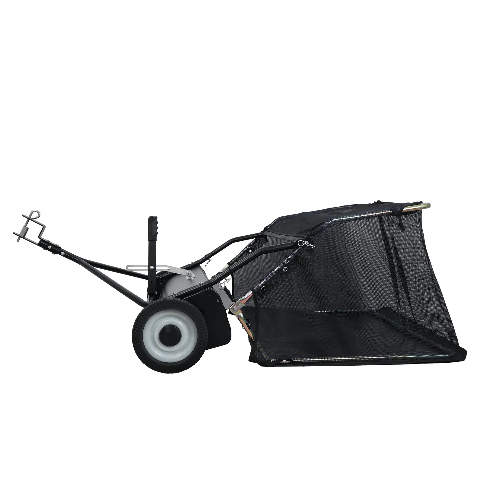 Explorinox 44 In Tow-Behind Lawn Sweeper, Garden Collector with Adjustable Sweeping Height and Collector Bag, Metal Frame, Adjustable Height