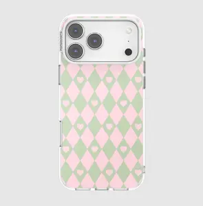 Popsockets Harlequin Hearts Pink MagSafe Casing for iPhone 17 Pro Max, Smartphone-Cellphone Handheld Accessories, Magsafe Compatible With Magsafe