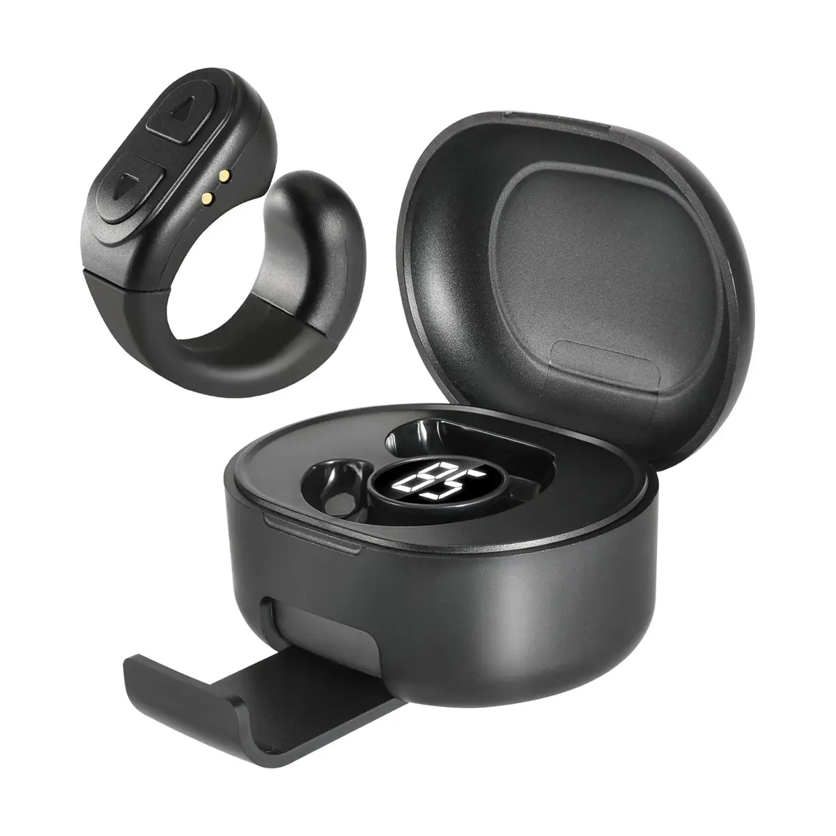 Portable Plastic Handsfree Scrolling Remote Control Ring - Mobile Phone Selfie Accessory with Stand, for Video, Camera Shutter, Compatible with iOS & Android Devices