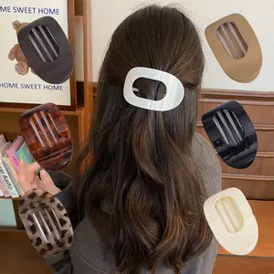 6 Pack Flat Hair Clips Set-Minimalist Acrylic Barrettes for Women,Strong Hold Claw Clips for Thick or Thin Hair | Elegant, No-Crease, Trendy Hair Accessories for Work, Party & Travel